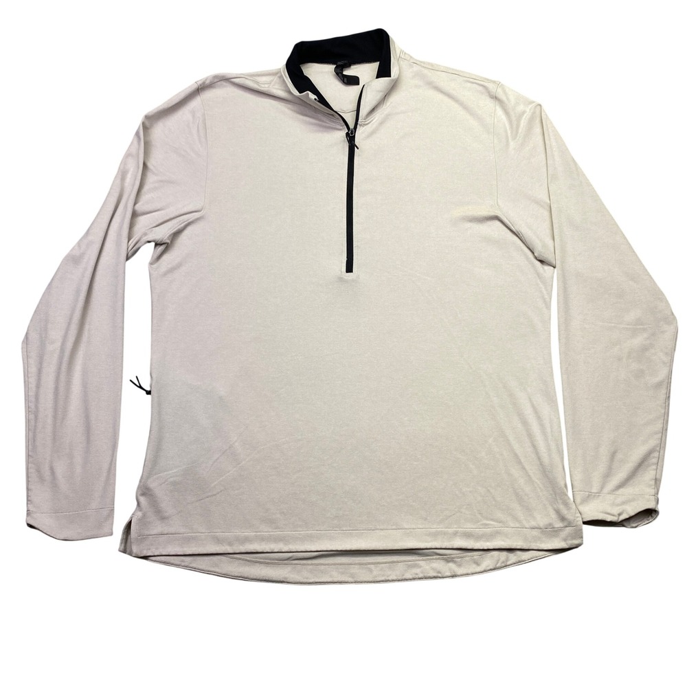 Zella Quarter Zip Pullover Athletic‎ Top Beige Long Sleeve Athleisure Women's L